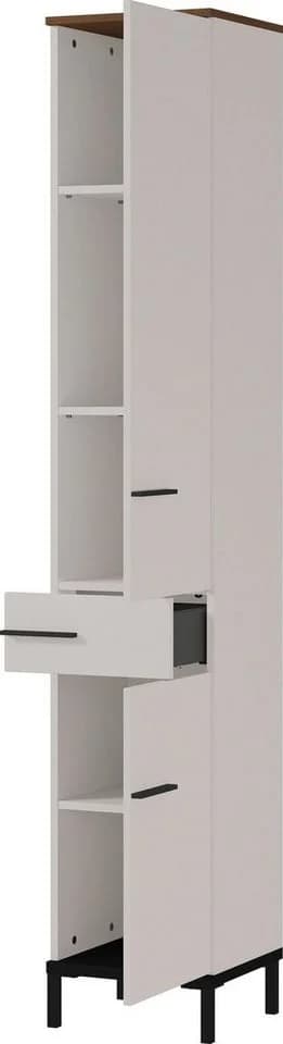 Hochschrank GERMANIA Yonkers Braun Schwarz mit Türdämpfung - Bild 3