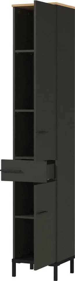 Hochschrank GERMANIA Yonkers Graphit Braun ABS-Kanten - Bild 2