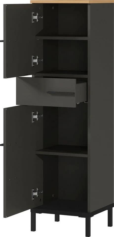 Midischrank GERMANIA Yonkers Graphit mit Türdämpfung und Soft-Close - Bild 3