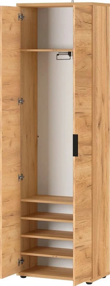 Germania Garderobenschrank Fremont Braun mit Kleiderstange - Bild 3