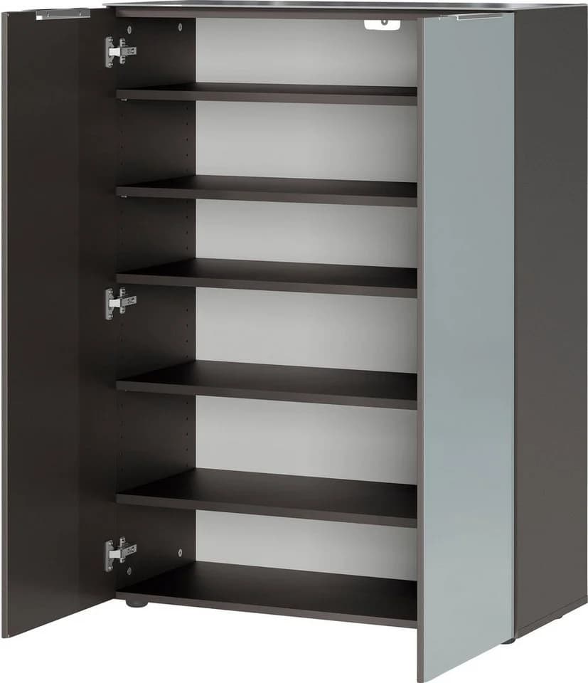 Germania Schuhschrank Oakland Grau Silbergrau mit Glastüren - Bild 4