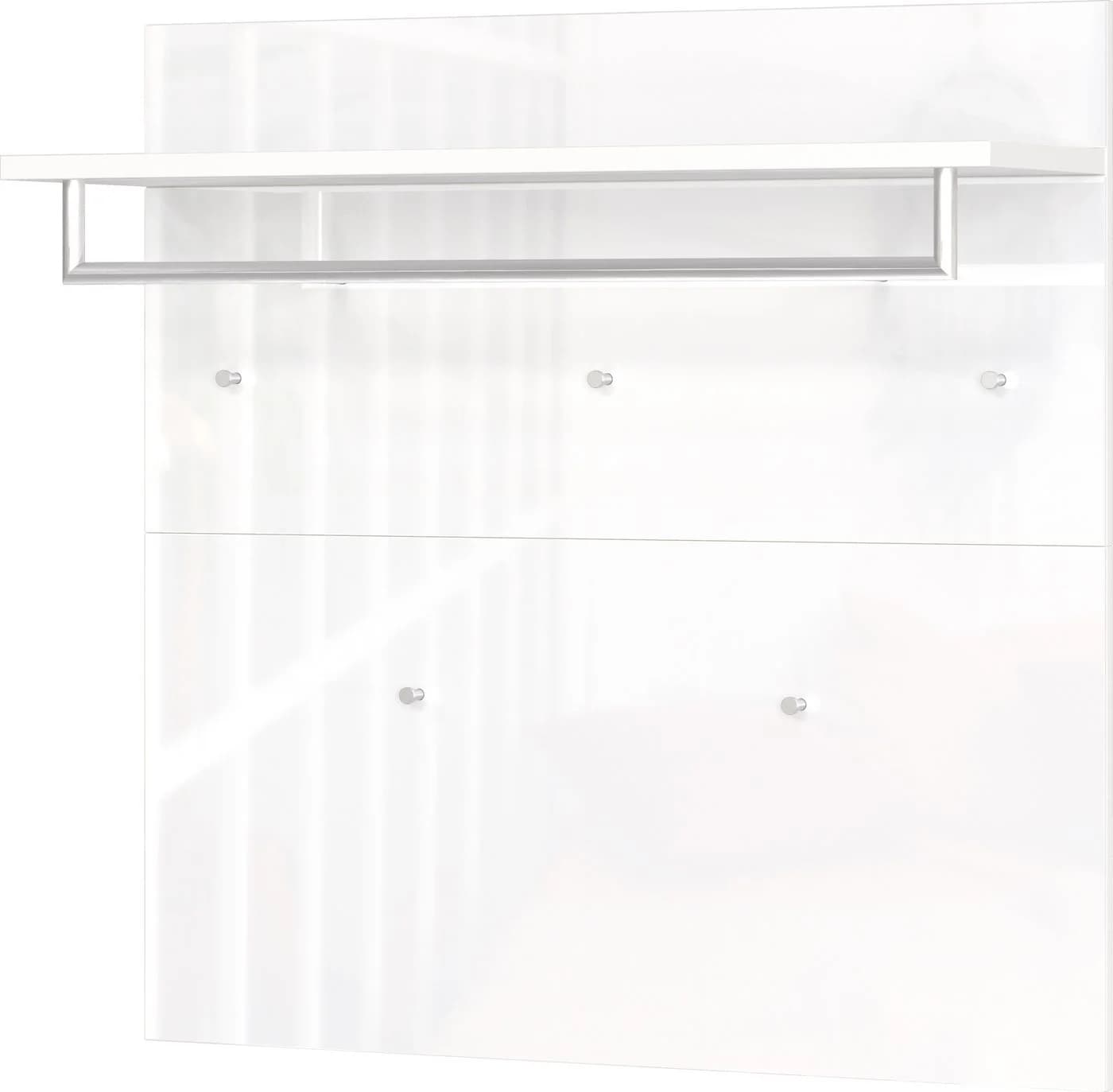 Garderobenpaneel GERMANIA Oakland Weiß Hochglanz Glas Metall - Bild 2