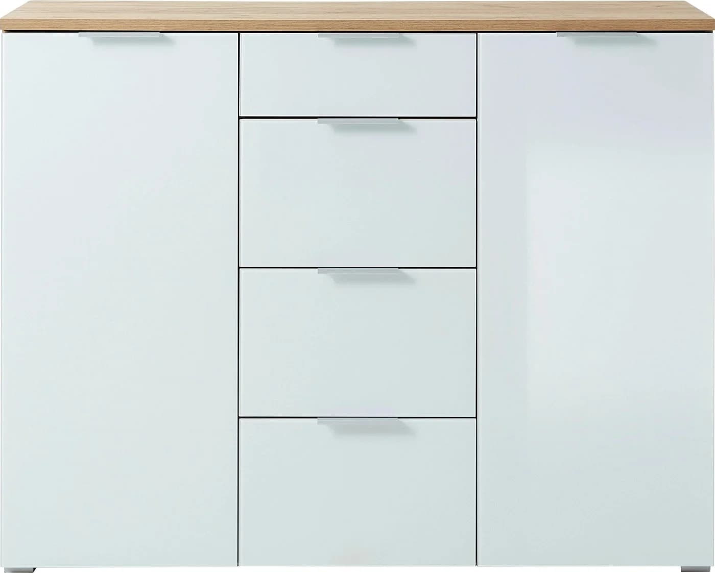 Germania Sideboard GW-Telde Weiß Eiche Glas Soft-Close