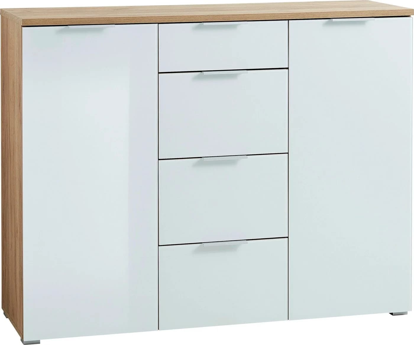 Germania Sideboard GW-Telde Weiß Eiche Glas Soft-Close - Bild 3