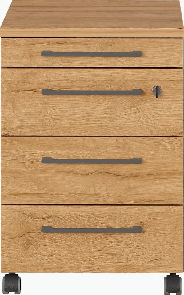 Germania Rollcontainer GW-Agenda Grau Braun 4 Schubladen - Bild 2