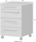 Germania Rollcontainer GW-Agenda Grau Braun 4 Schubladen Bild 5
