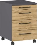 Germania Rollcontainer Profi 3.0 Grau Braun 4 Schubladen Bild 3