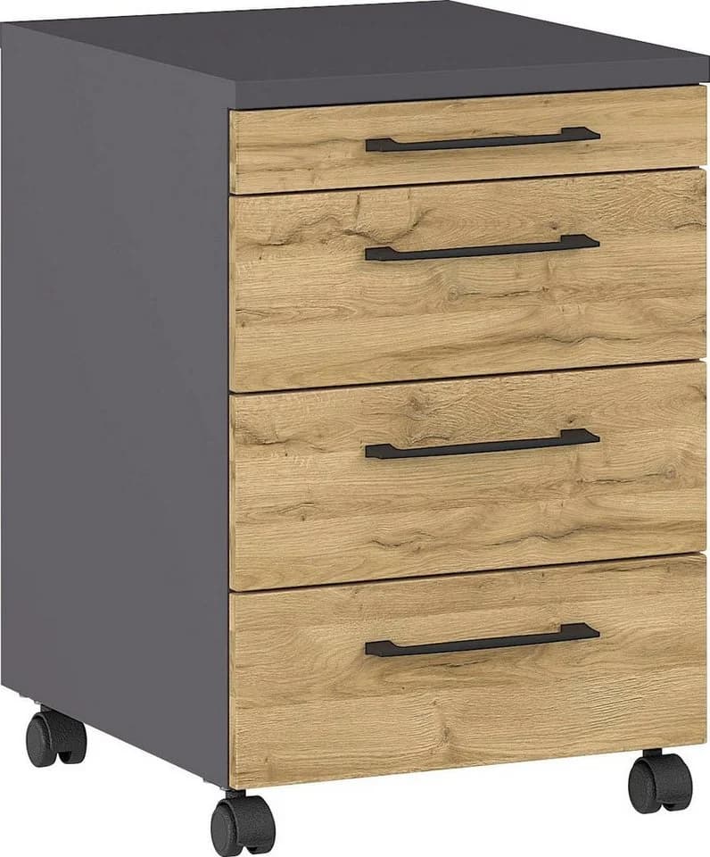 Germania Rollcontainer Profi 3.0 Grau Braun 4 Schubladen - Bild 3