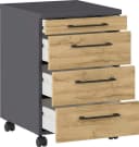 Germania Rollcontainer Profi 3.0 Grau Braun 4 Schubladen Bild 4