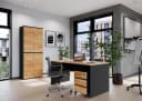 Aktenschrank GERMANIA Lissabon Grau Braun Grifflos Modern Bild 1