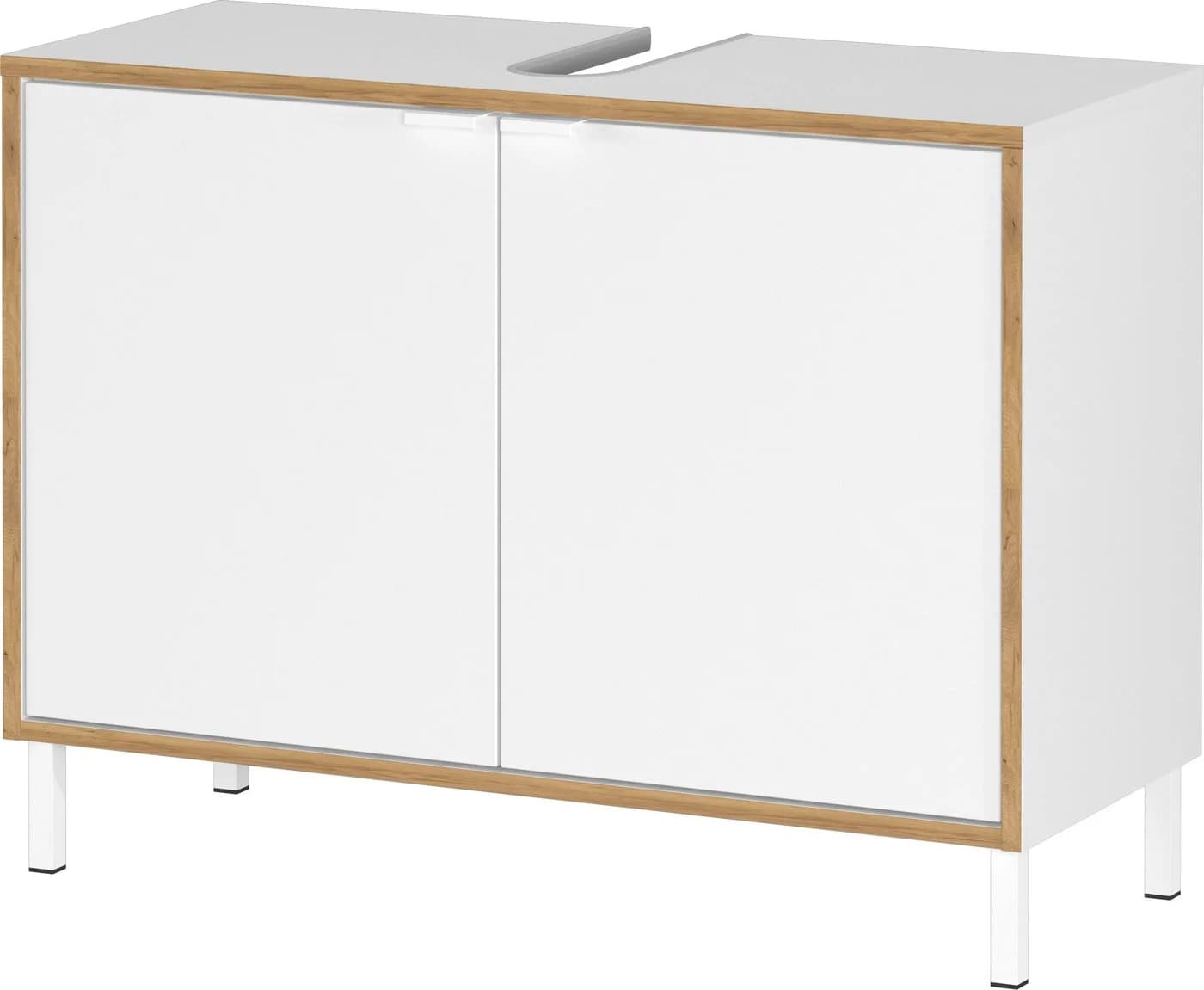 Germania GW-Topeka Waschbeckenunterschrank Weiß Eiche-Nachbildung - Bild 3