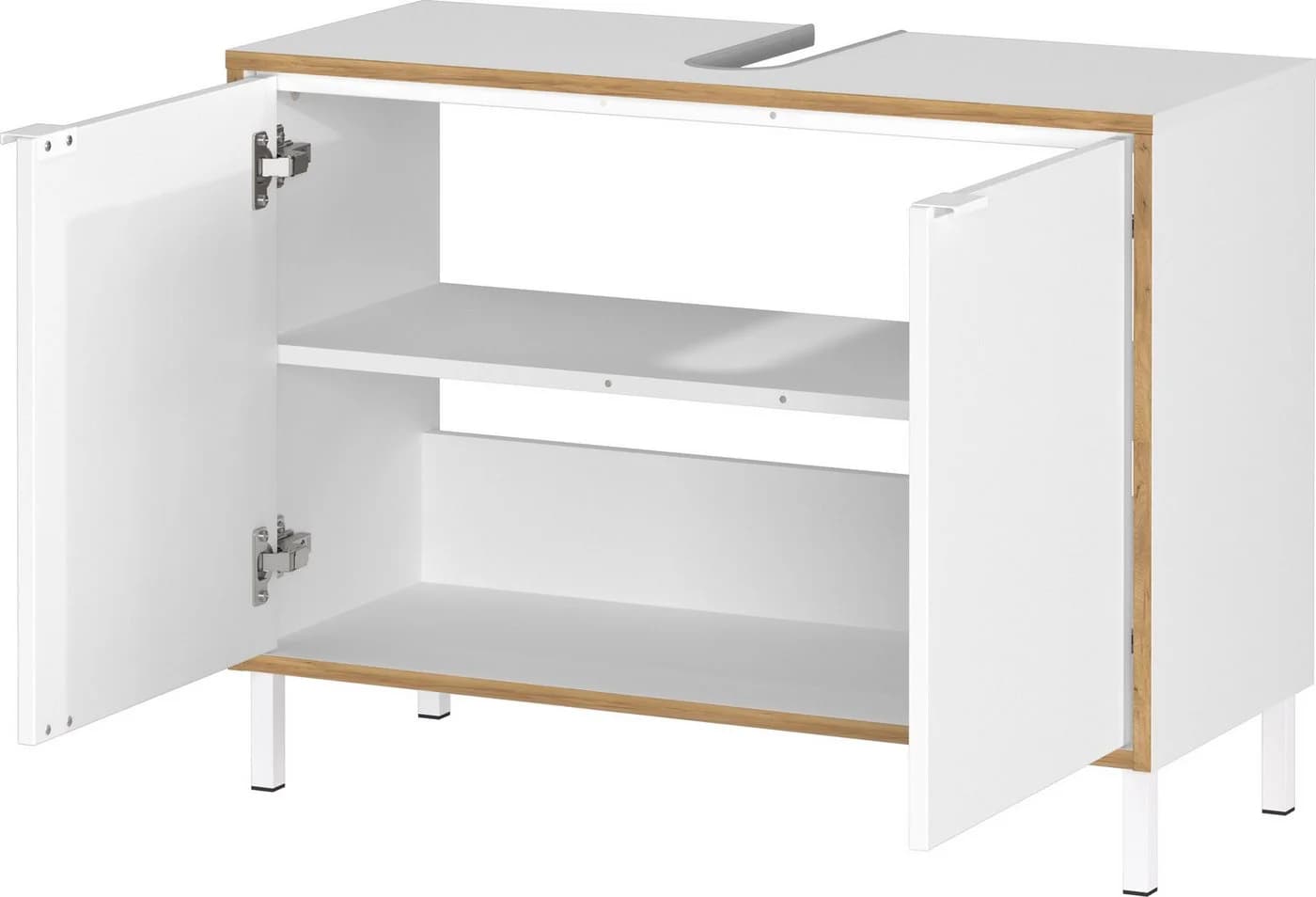 Germania GW-Topeka Waschbeckenunterschrank Weiß Eiche-Nachbildung - Bild 5