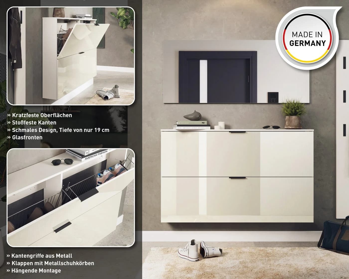 Germania Garderoben-Set Valega mit Schuhschrank und Spiegel - Bild 3
