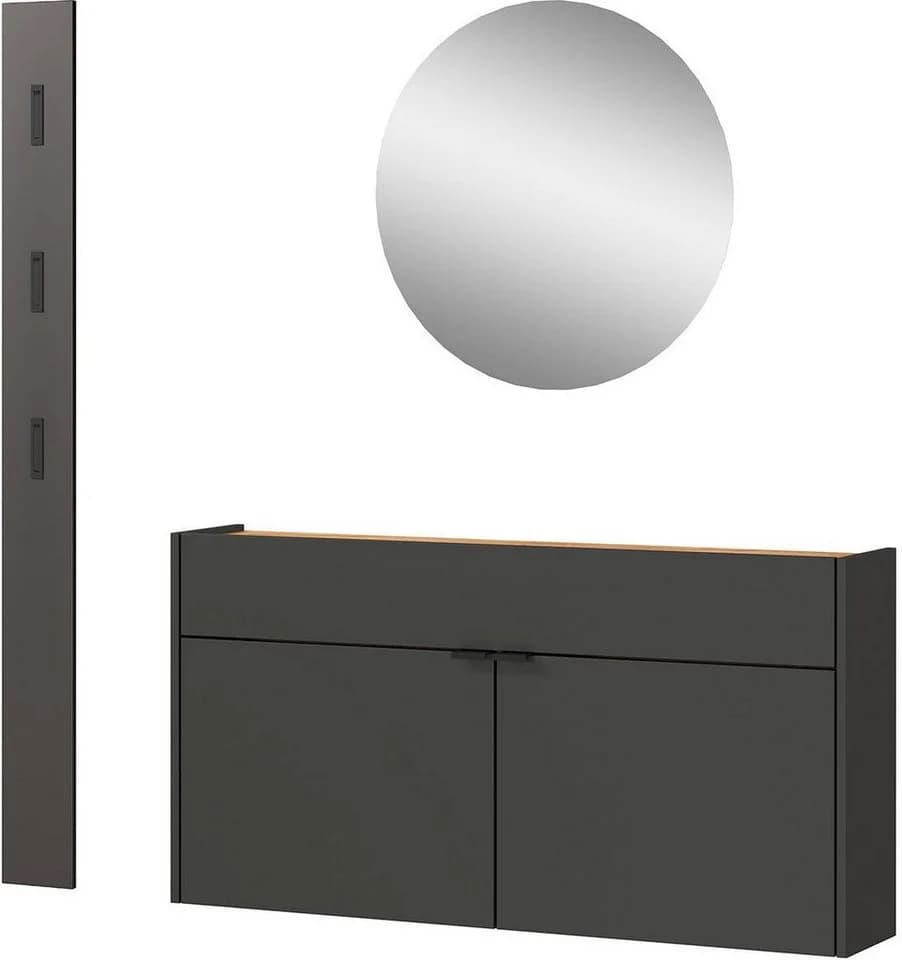 Garderoben-Set Germania Ameca Grau mit Spiegel und Schuhschrank - Bild 2