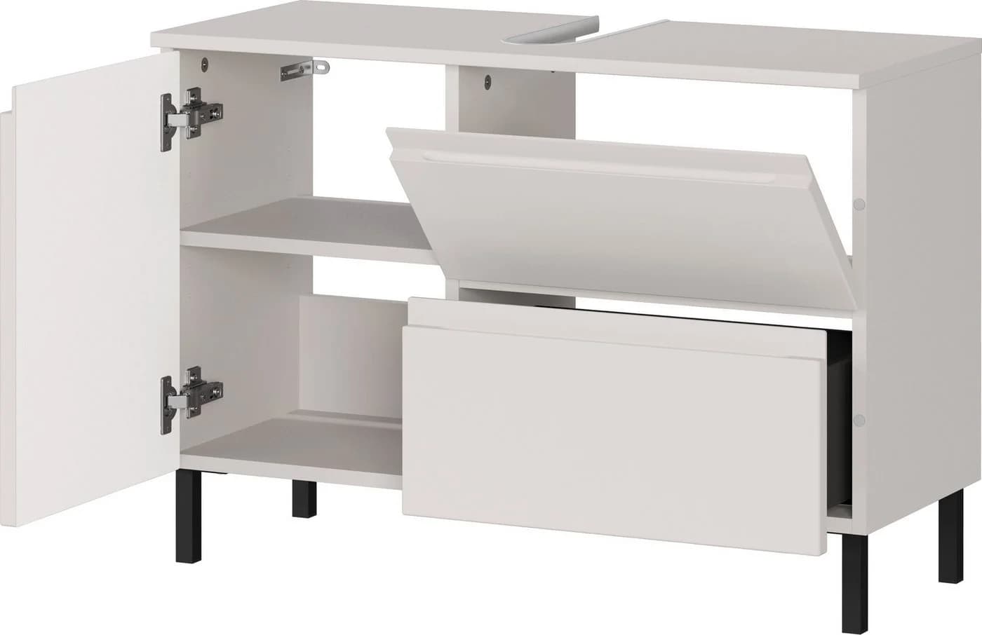Waschbeckenunterschrank Germania Scantic Braun MDF mit Dämpfung - Bild 5