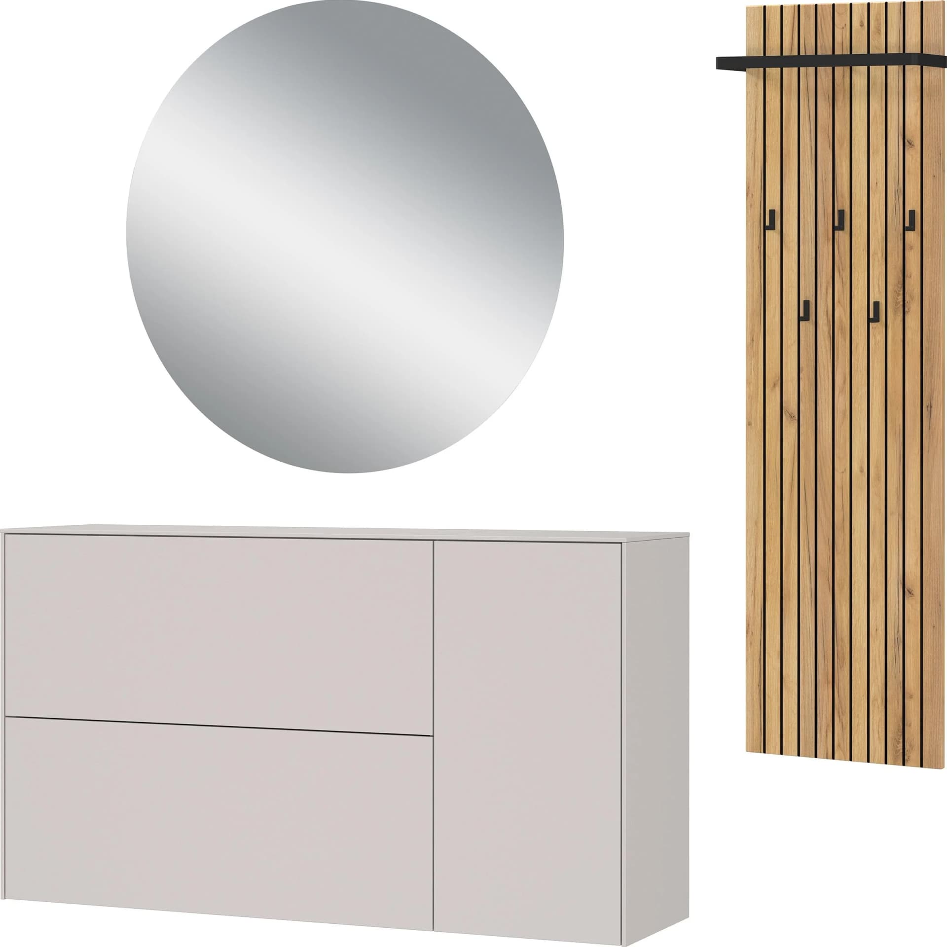 Garderoben-Set GERMANIA GW-Lomena Kaschmir Glas Metall Spanplatte