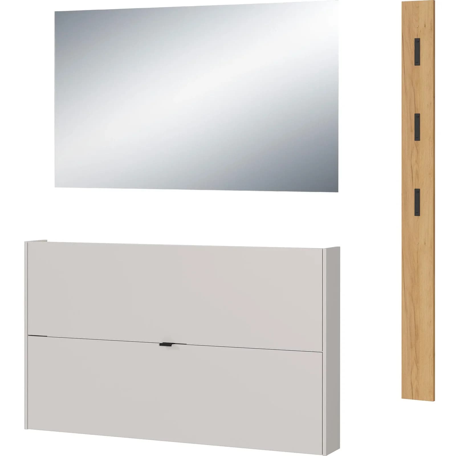 Garderoben-Set GW-Ameca von Germania mit Schuhschrank, Spiegel & Hakenleiste