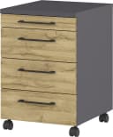 Büromöbel-Set GERMANIA Profi 3.0 mit Rollcontainer Schwarz Bild 3