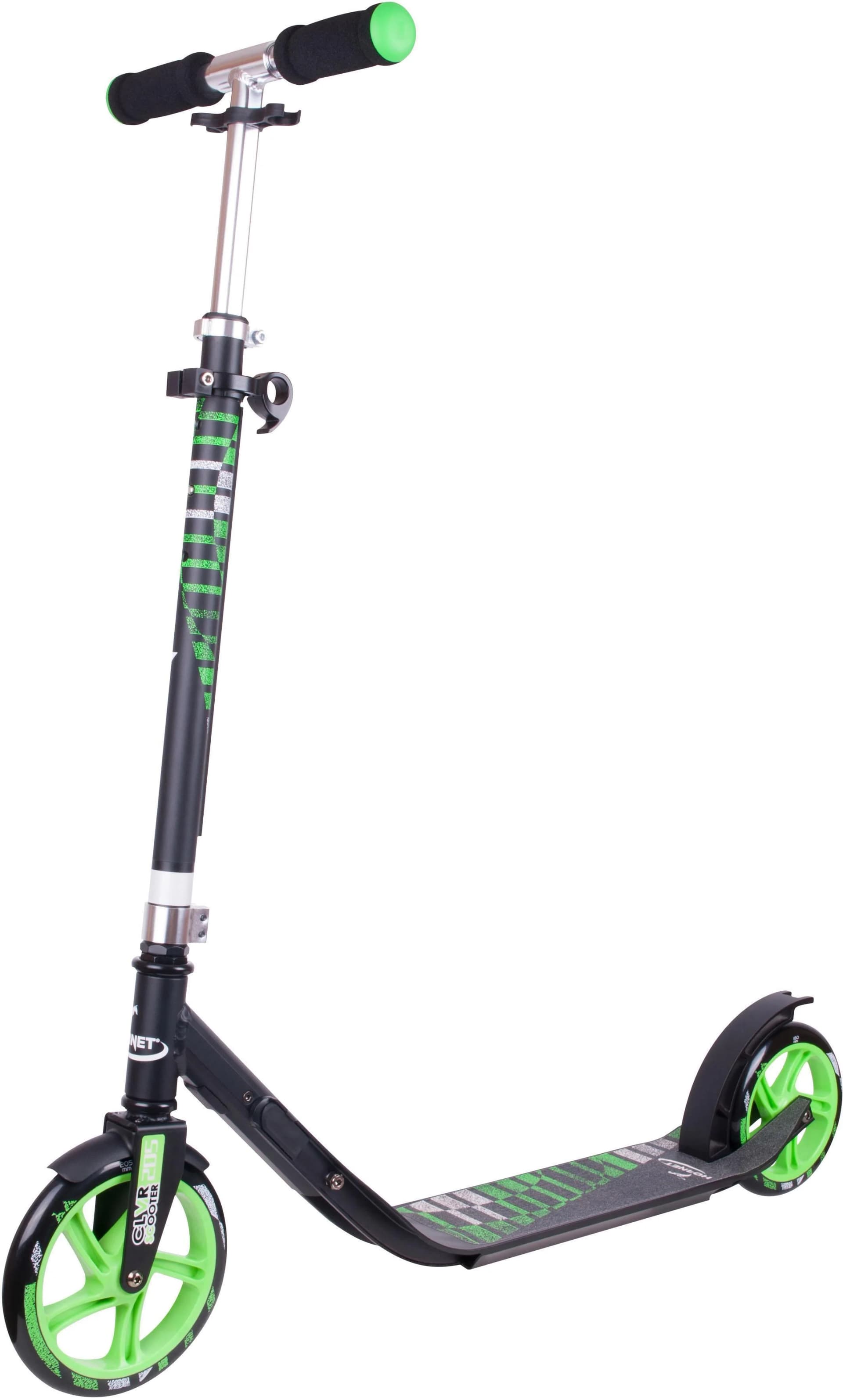 Hudora Hornet CLVR 200 Scooter schwarz/grün höhenverstellbar