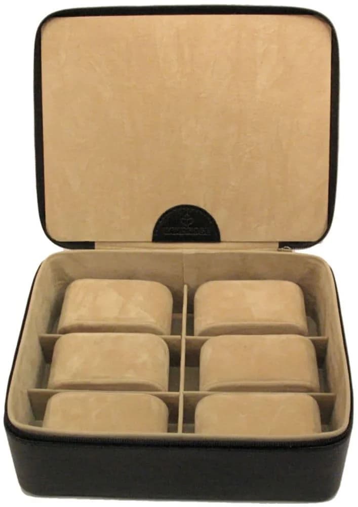 WINDROSE Uhrenbox Beluga Schwarz-Beige