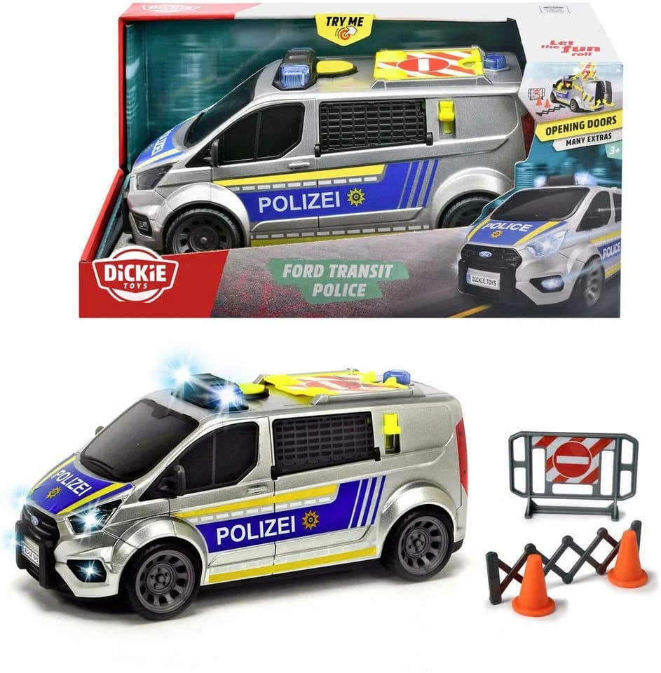 Dickie Toys Ford Transit Police Spielzeug-Transporter mit Licht und Sound - Bild 2
