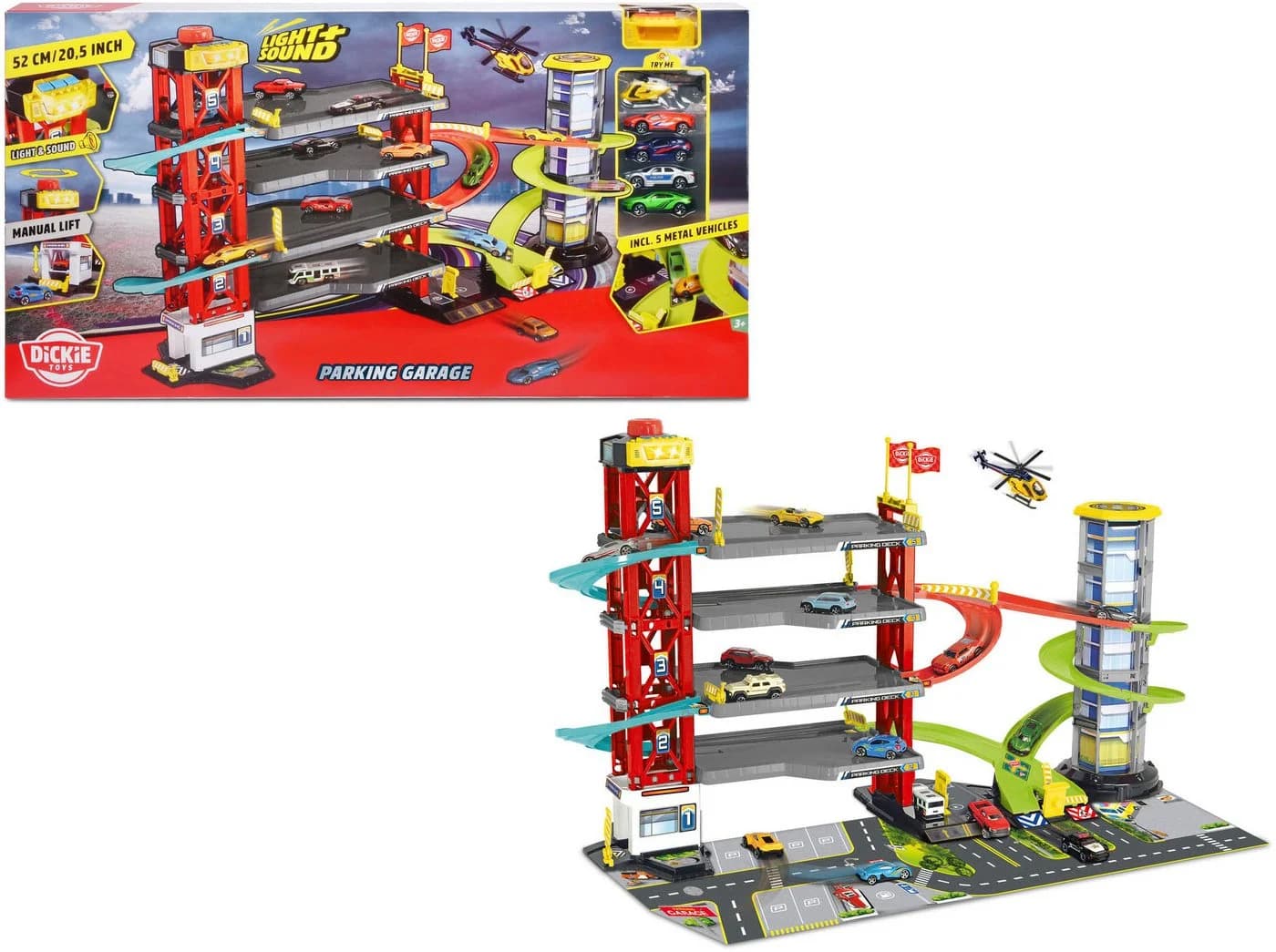 Dickie Toys Spiel-Parkgarage mit Licht und Sound inklusive 5 Fahrzeuge - Bild 2