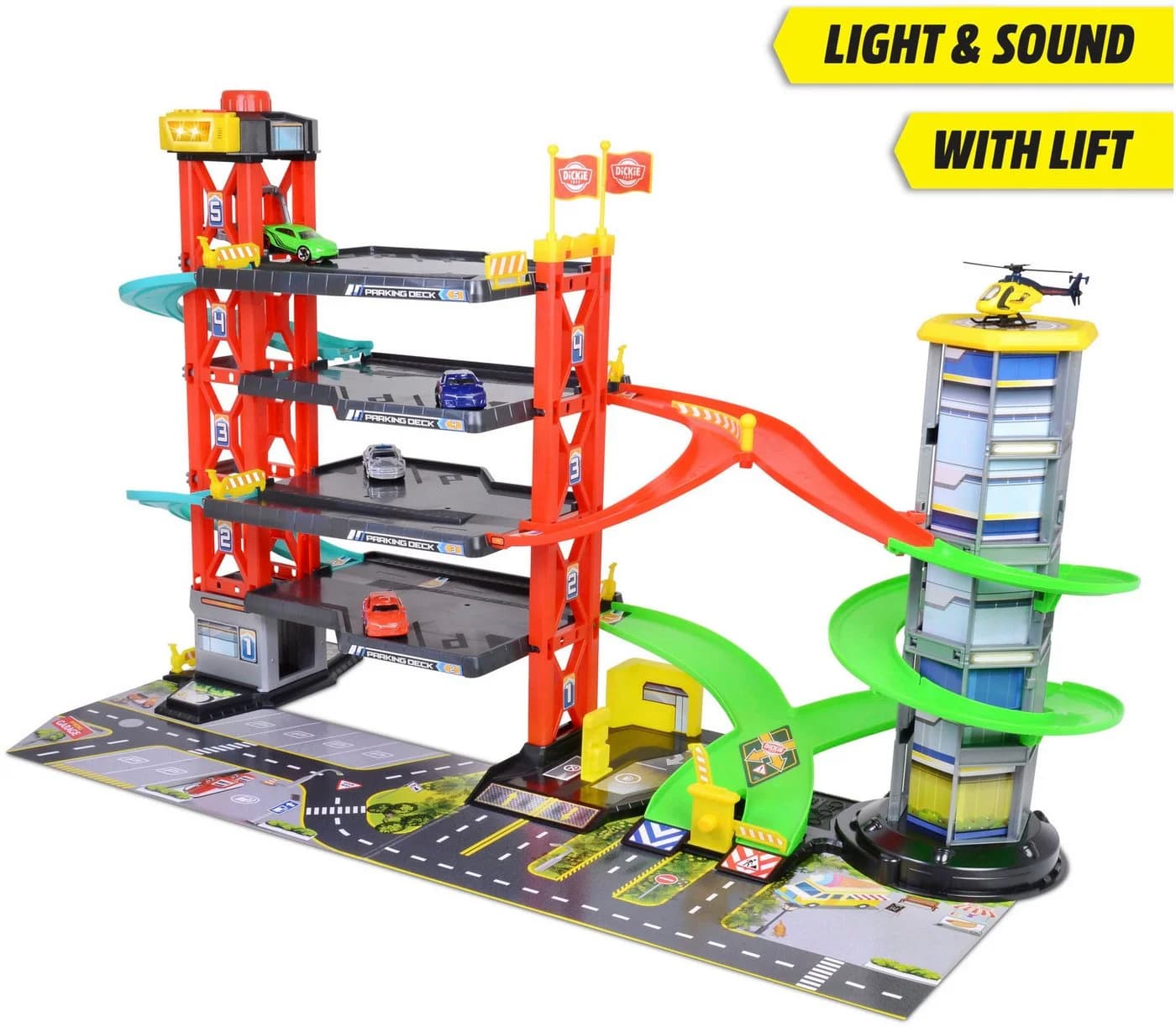 Dickie Toys Spiel-Parkgarage mit Licht und Sound inklusive 5 Fahrzeuge - Bild 3