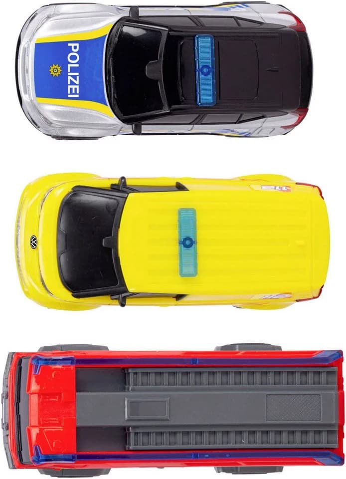Dickie Toys SOS Team 3er-Set Spielzeugautos Feuerwehr Polizei Krankenwagen - Bild 5