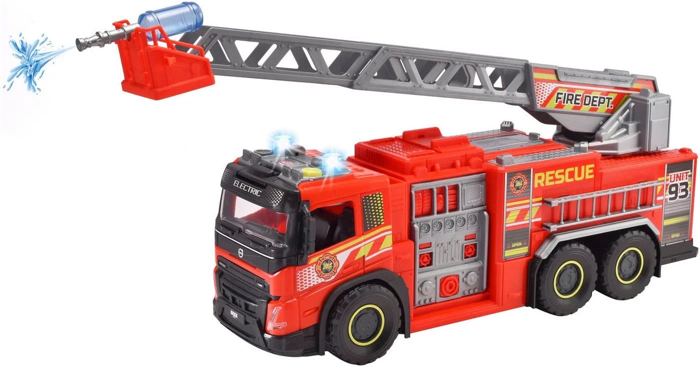 Dickie Toys Giant Fire Truck Rot mit Licht, Sound und Spritzfunktion