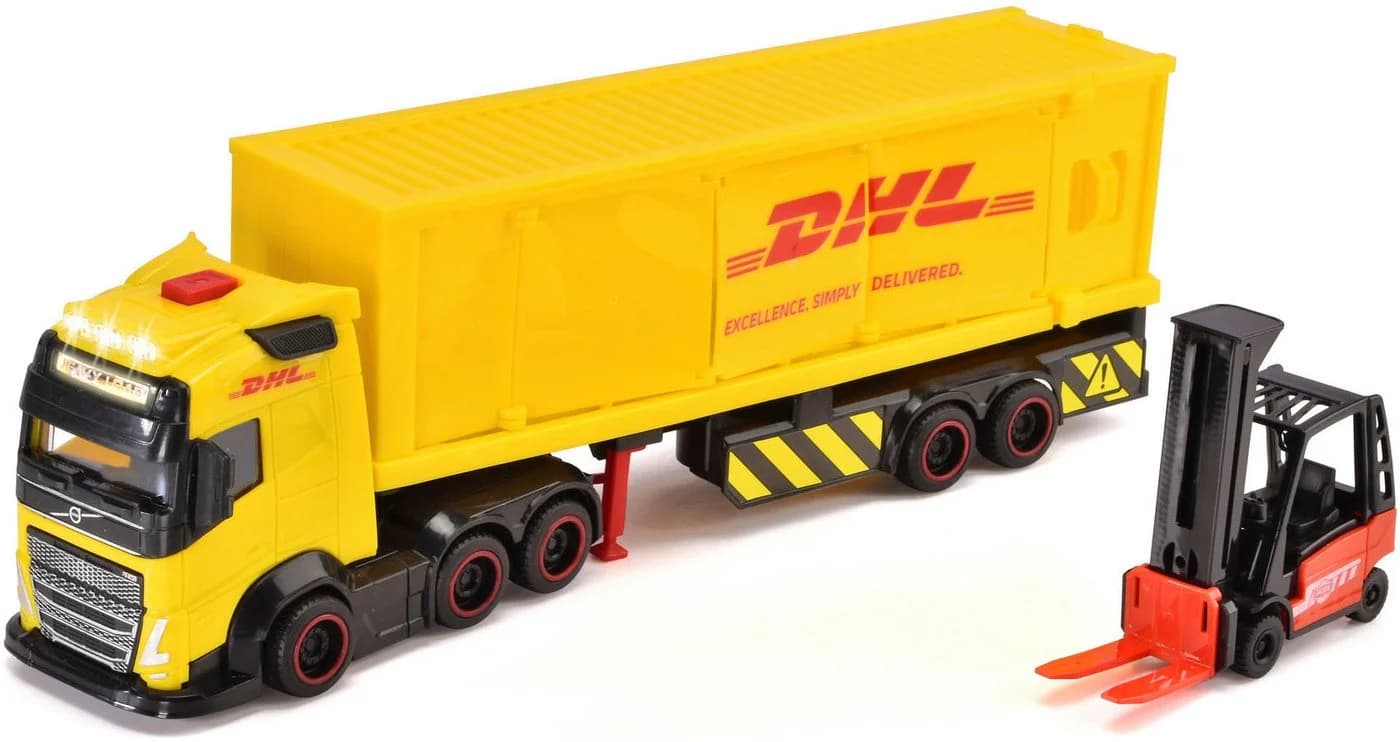 Dickie Toys Spielzeug-LKW DHL Truck Gelb mit Licht und Sound