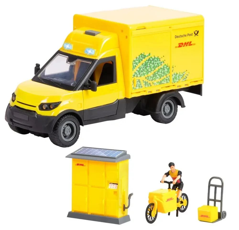 DICKIE TOYS DHL Delivery Set Spielzeugauto Gelb mit Licht & Sound