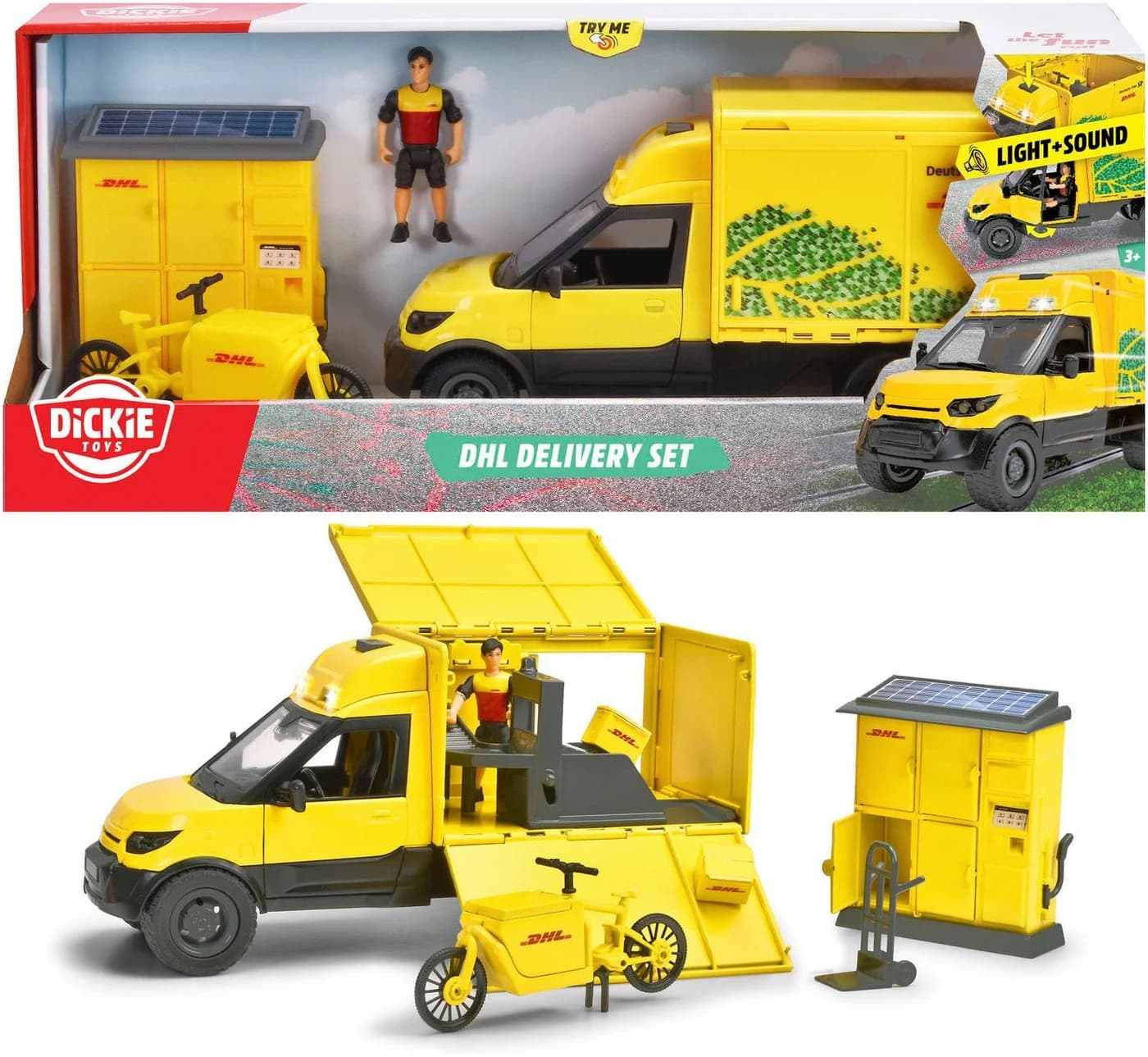 DICKIE TOYS DHL Delivery Set Spielzeugauto Gelb mit Licht & Sound - Bild 3