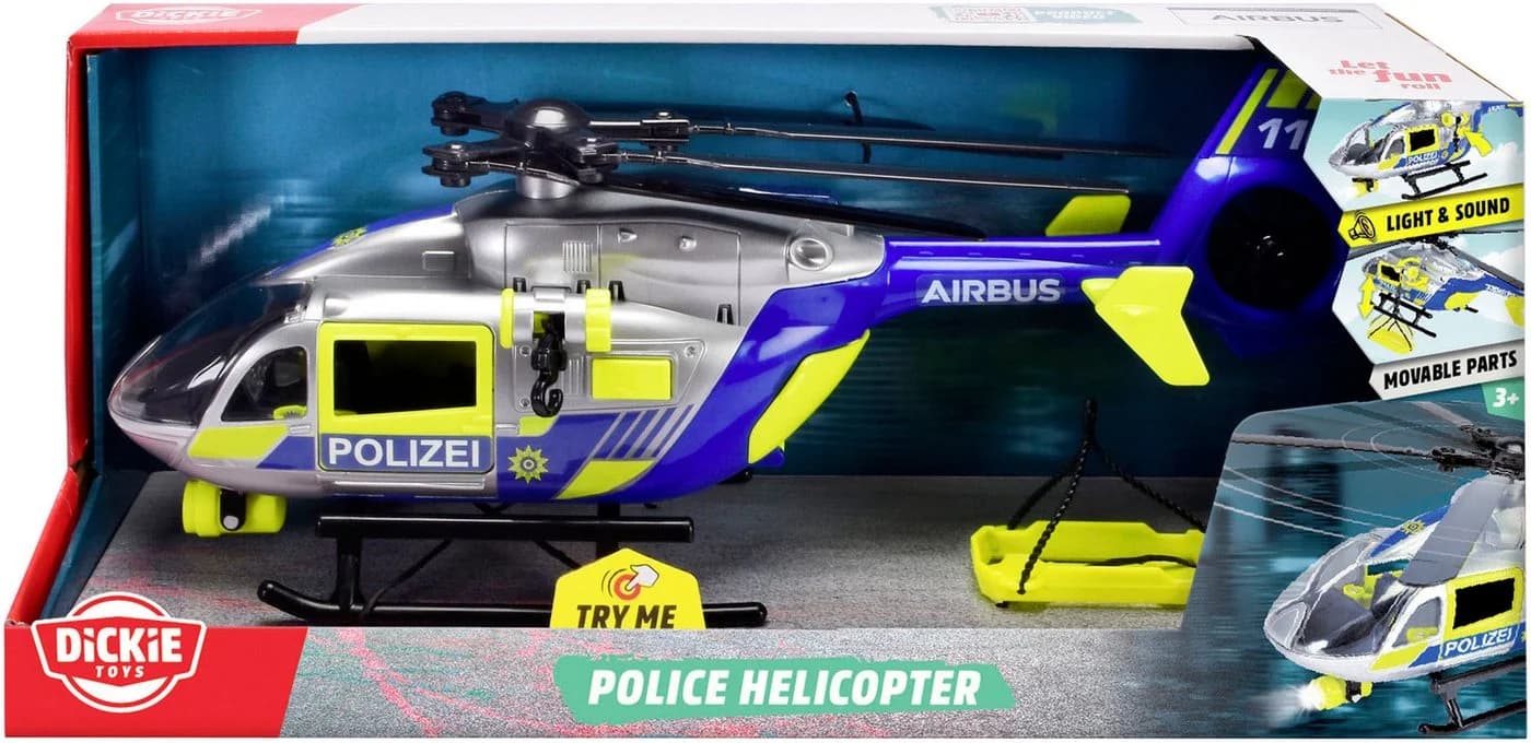 DICKIE TOYS Police Helicopter Spielzeug mit Licht und Sound