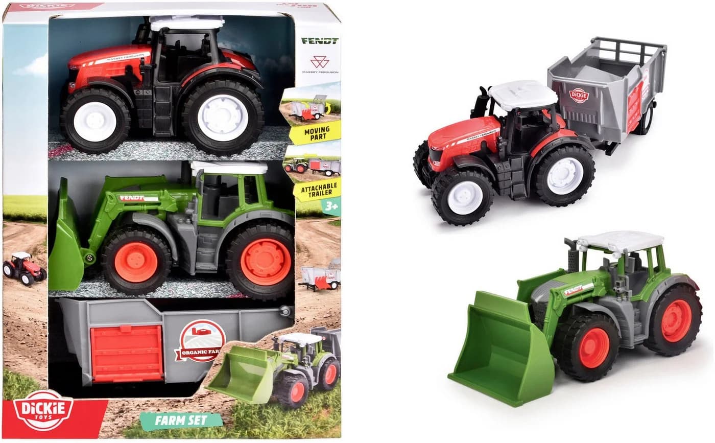 Dickie Toys Spielzeug-Traktor Farm Set 3-tlg. Fendt & Massey Ferguson - Bild 2
