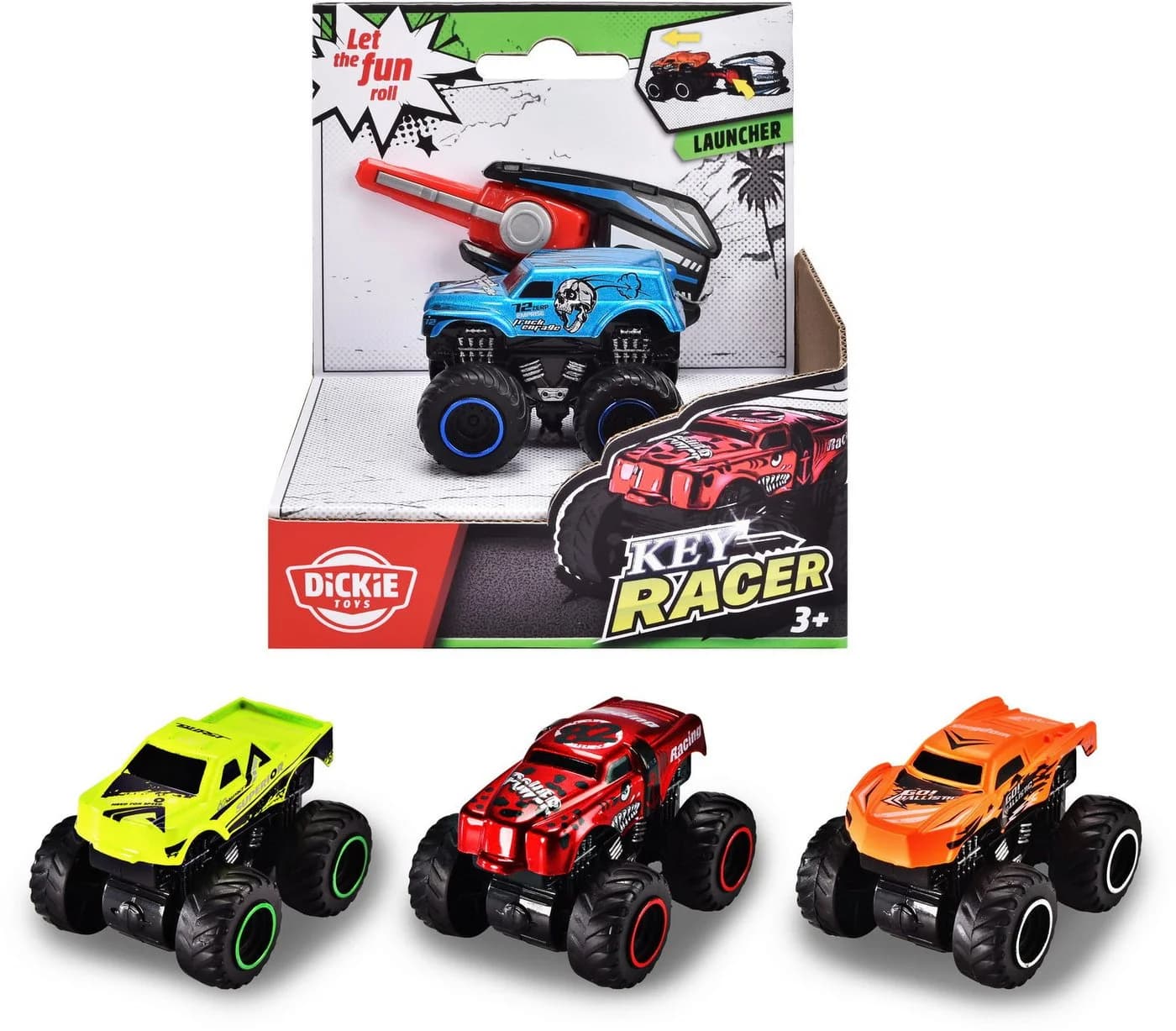 Dickie Toys Spielzeug-Auto Key Racer Go Action mit Launcher