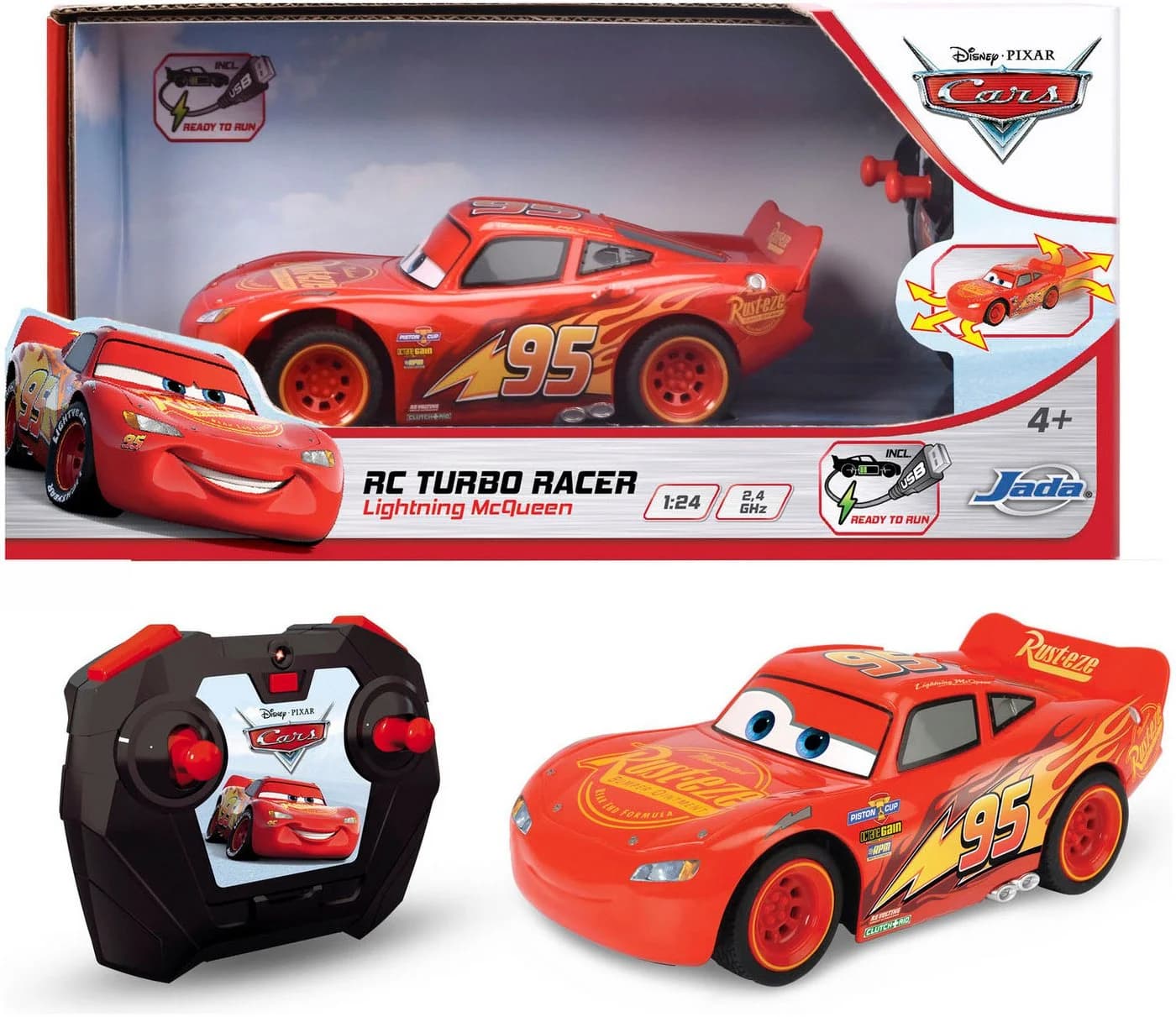 Dickie Toys RC-Auto RC Cars 3 Lightning McQueen Turbo Racer Rot - Bild 2