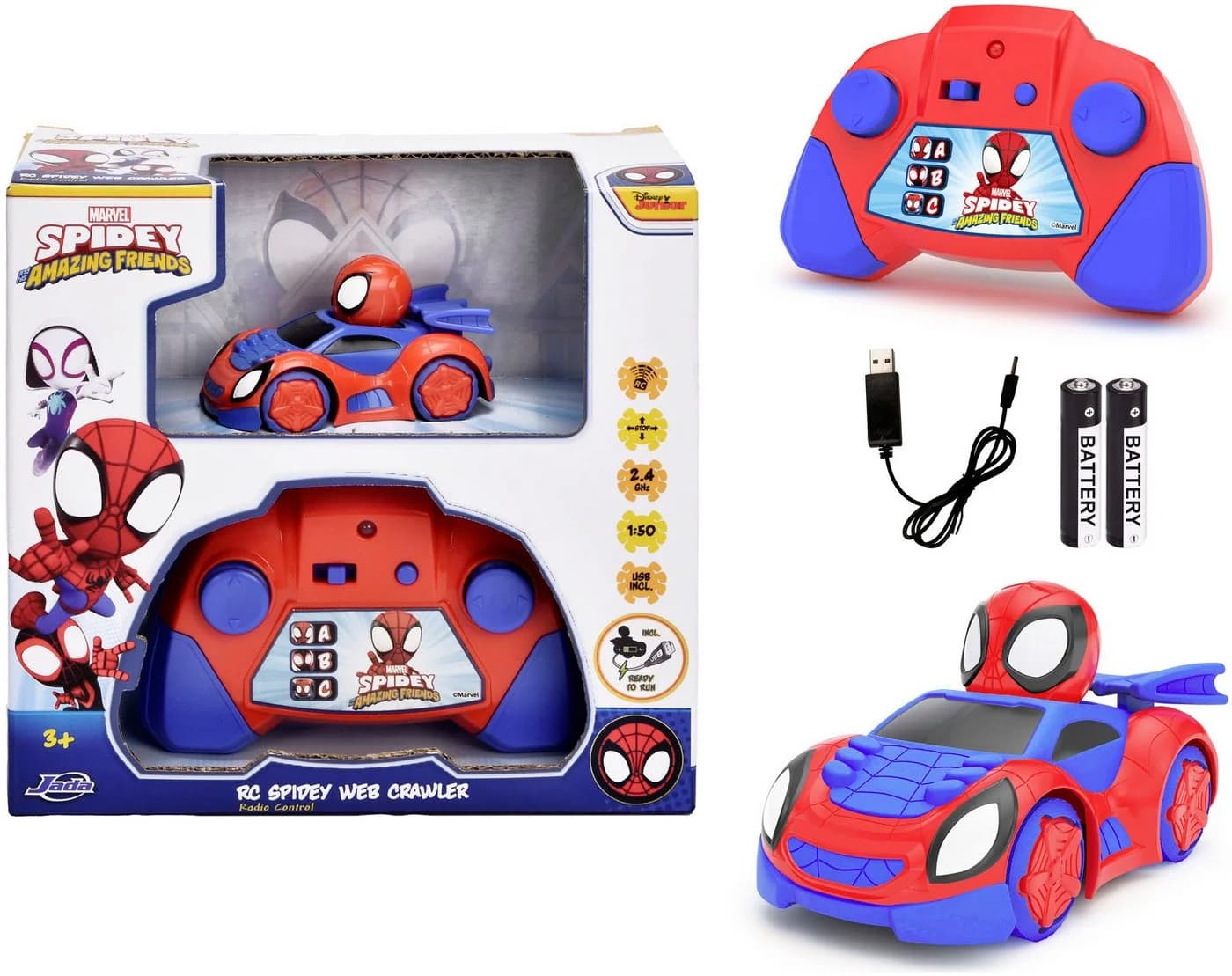 Dickie Toys RC-Auto RC Spidey Web-Crawler 1:50 Blau/Rot - Bild 2