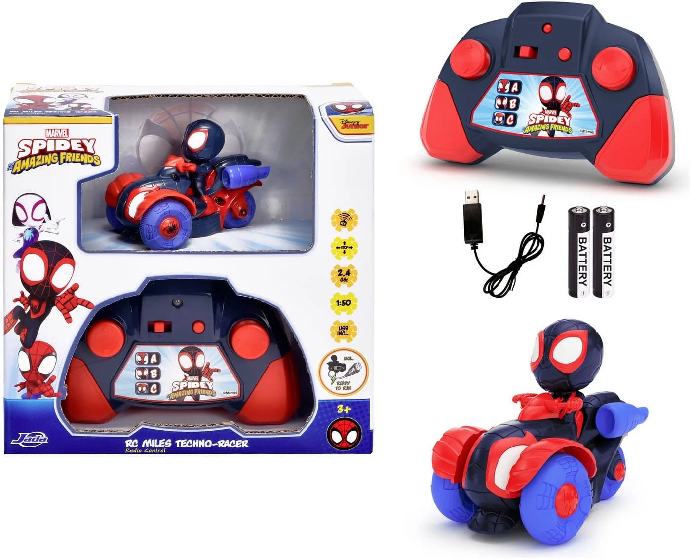 Dickie Toys RC-Auto Miles Techno-Racer 1:50 Blau/Rot/Grau - Bild 2