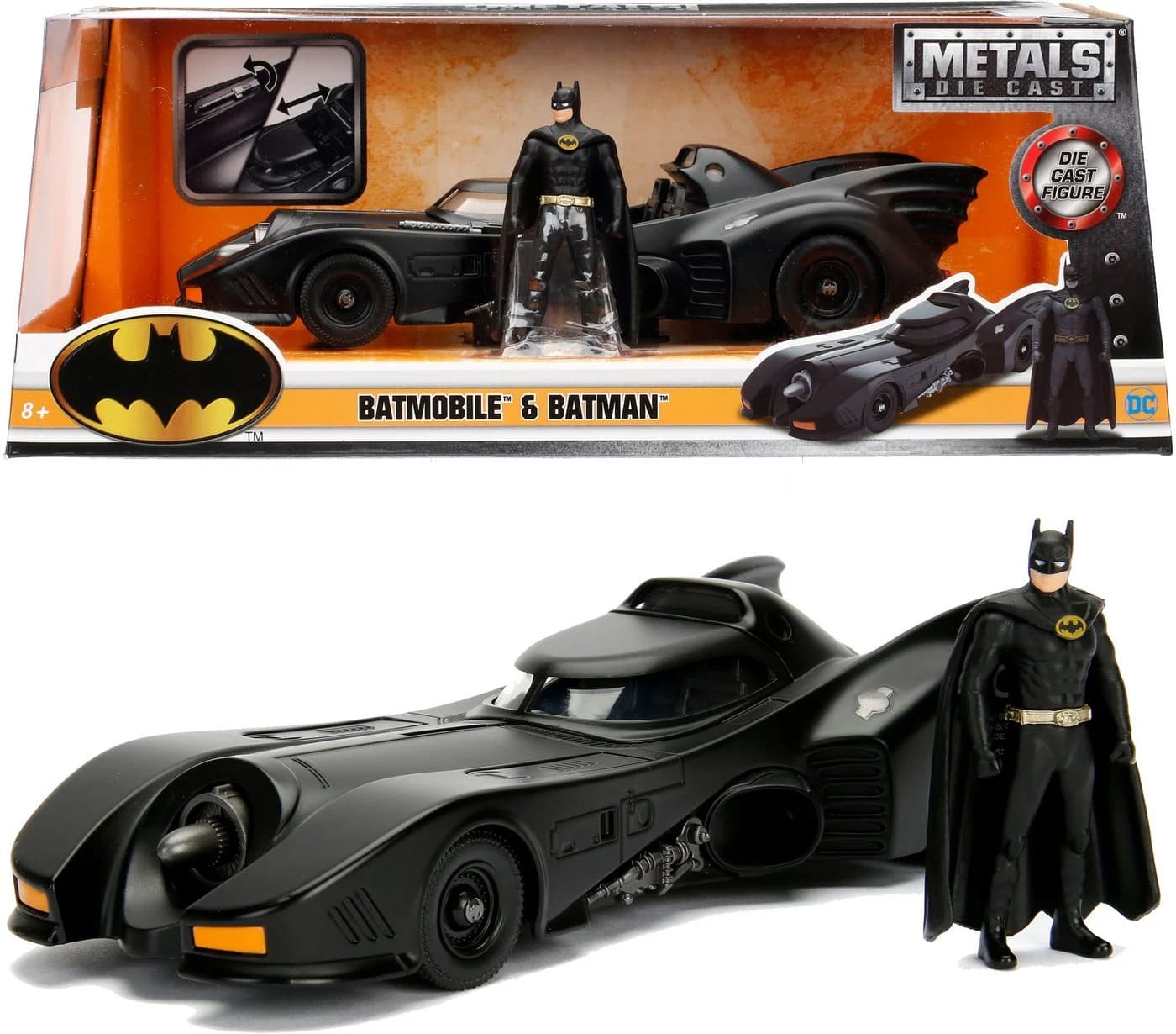 JADA Spielzeug-Auto Batman 1989 Batmobil Schwarz mit Figur - Bild 2