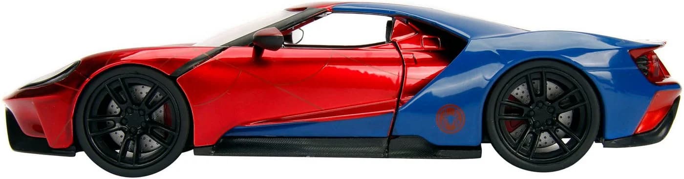JADA Marvel Spiderman 2017 Ford GT 1:24 Spielzeugauto Rot/Blau - Bild 4