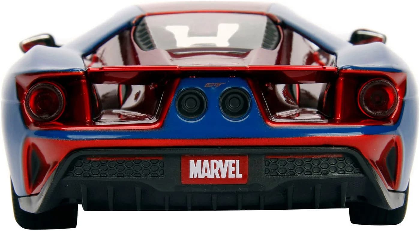 JADA Marvel Spiderman 2017 Ford GT 1:24 Spielzeugauto Rot/Blau - Bild 5