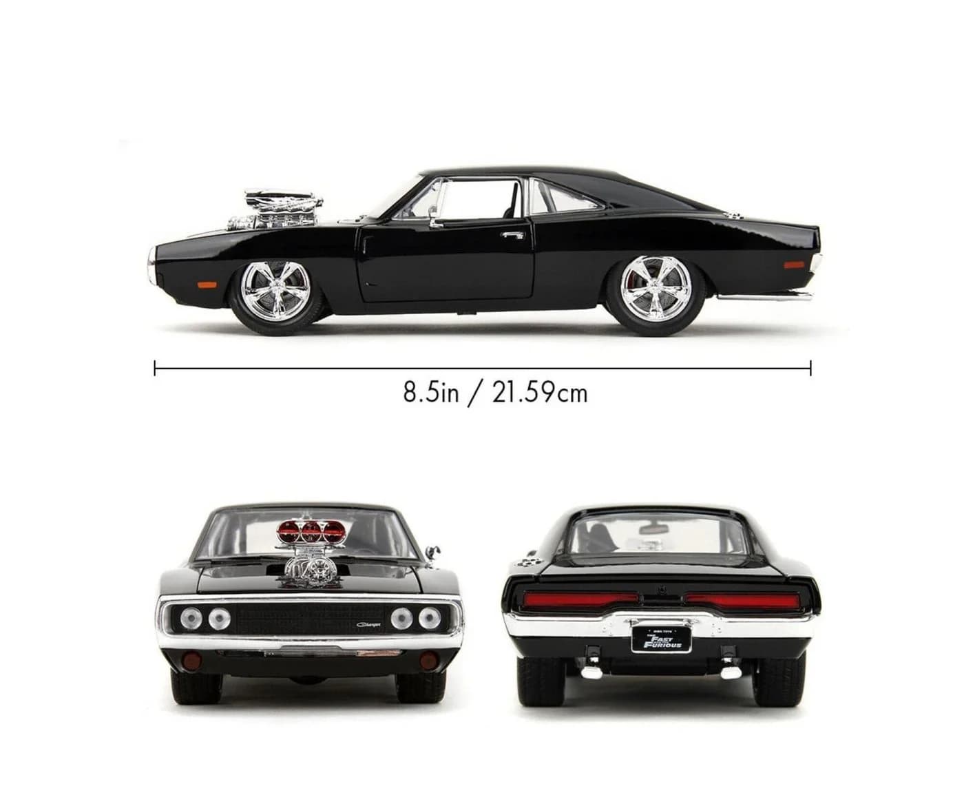 Jada 1970 Dodge Charger Modellauto Schwarz 1:24 Fast & Furious - Bild 3