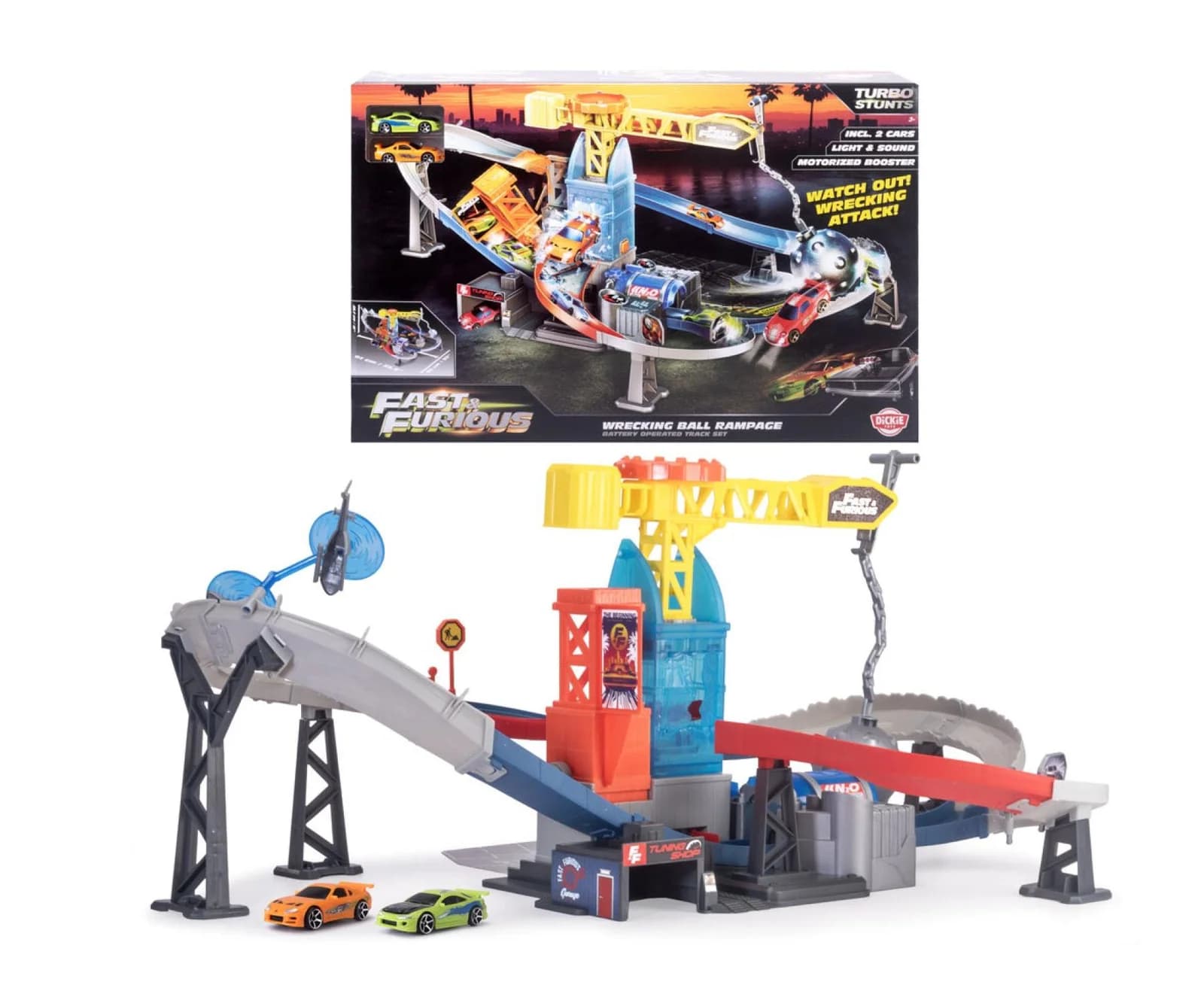 DICKIE TOYS Autorennbahn Fast & Furious Wrecking Ball Rampage Bunt