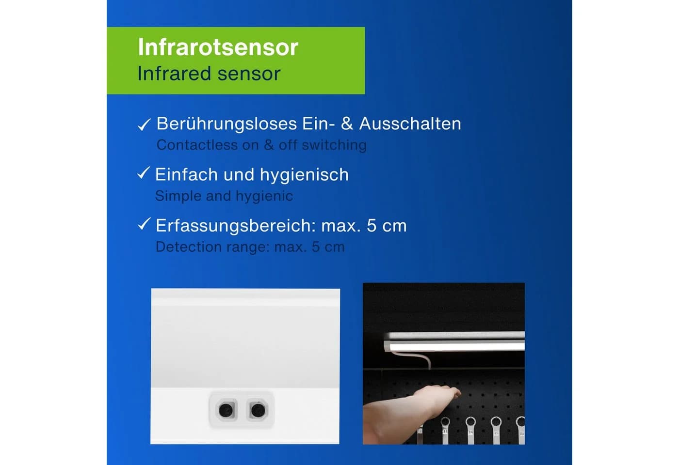 REV LED Unterbauleuchte 4W 3000K Warmweiß Dimmbar mit Sensor - Bild 4