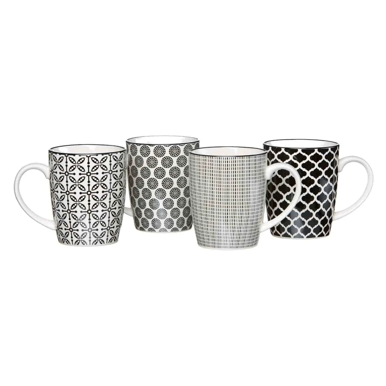 Ritzenhoff Breker Kaffeebecherset Takeo 4-teilig Schwarz/Weiß Keramik