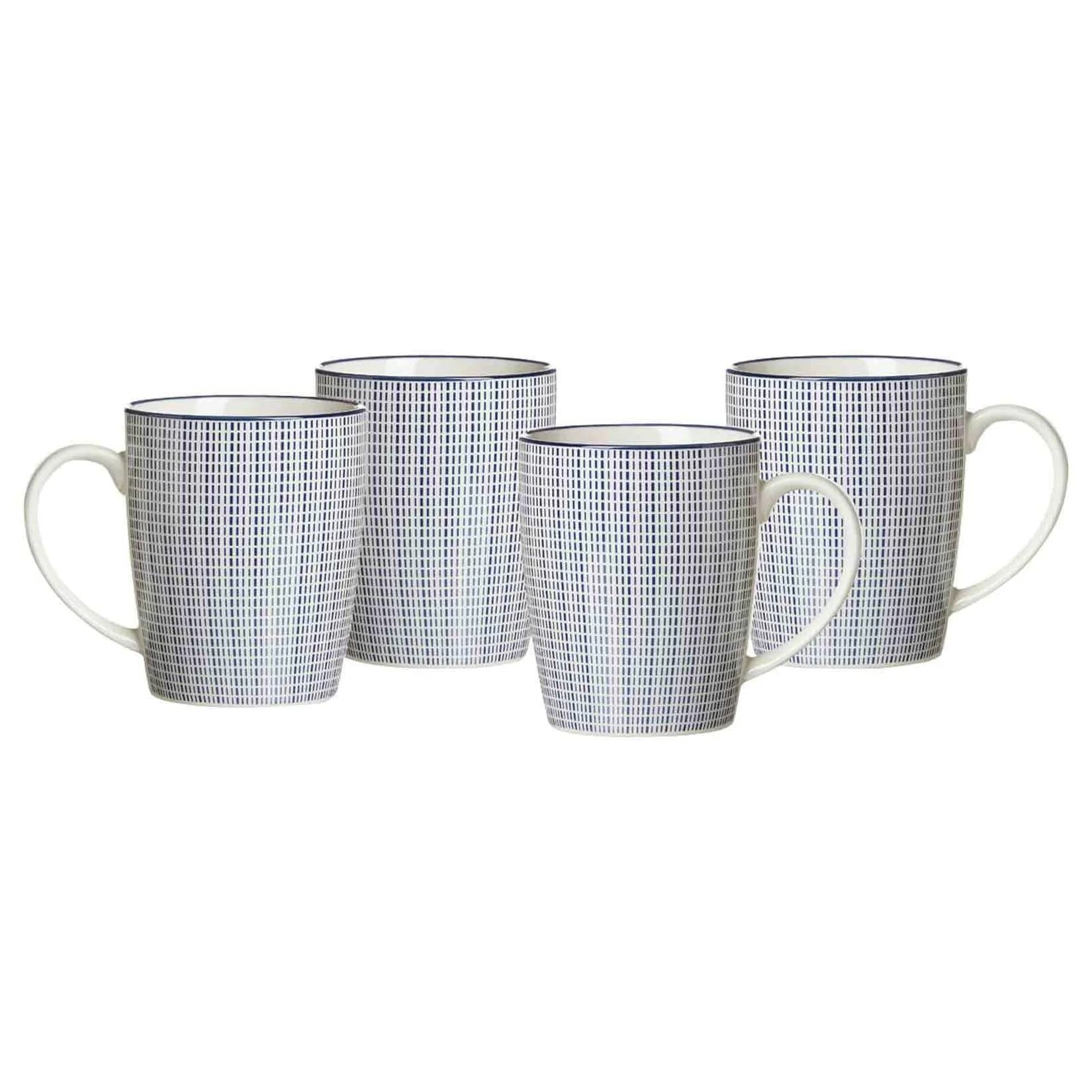 Ritzenhoff & Breker Kaffeebecher Royal Makoto Weiß/Blau Keramik 4-teilig