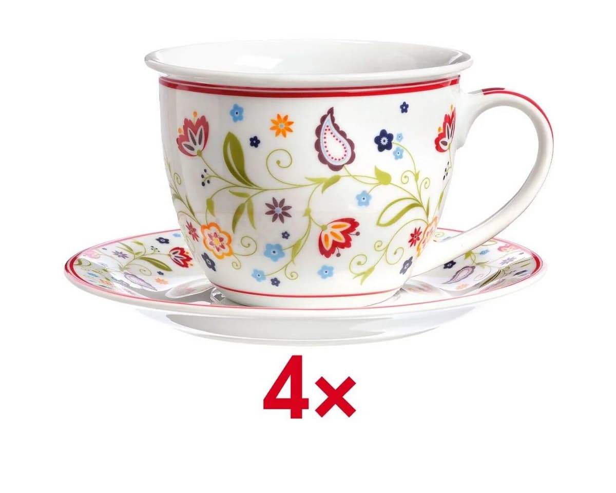 Ritzenhoff & Breker Kaffeeservice Shanti 8-tlg. Weiß Mehrfarbig Porzellan