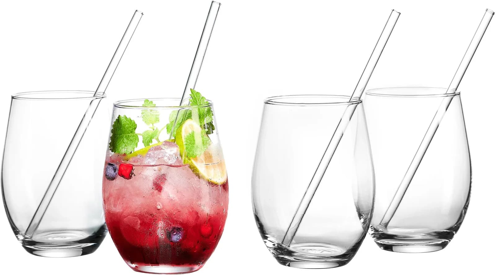 RITZENHOFF & BREKER Longdrinkglas Gin 8-teilig inkl. Trinkhalme 590 ml