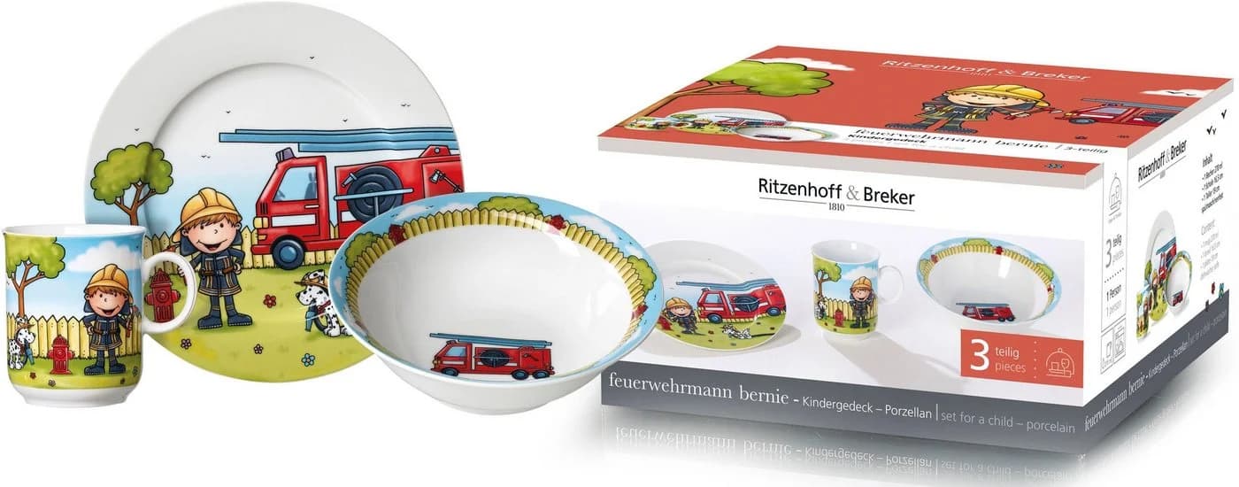 RITZENHOFF & BREKER Kindergeschirr-Set Feuerwehrmann Bernie