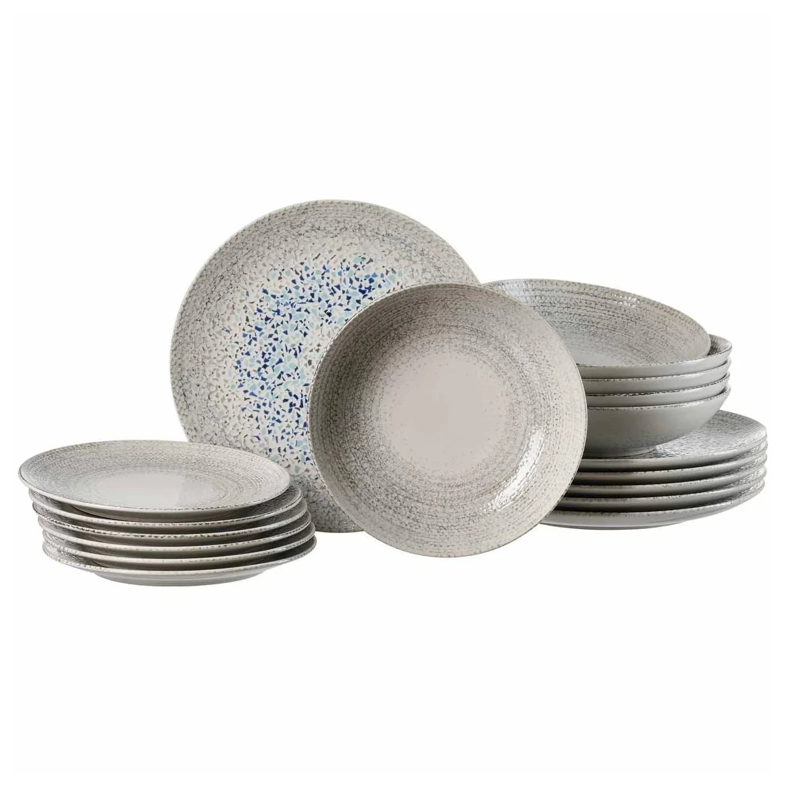 Tafelservice RITZENHOFF & BREKER "Rimini", grau, 18 Stk., Steinzeug, Geschirr-Sets, aus Steinzeug für 6 Personen